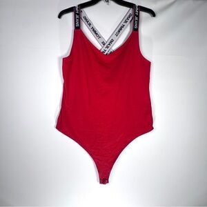 Tommy Hilfiger Jeans Women's Stretch Sleeveless Red Bodysuit XXL EUC